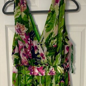 New York & Company Vibrant Green Jumpsuit